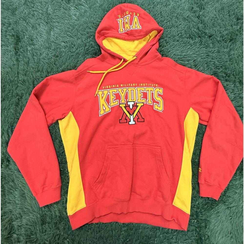 Champion VMI Keydets Hoodie Men's XL Red Yellow Virginia Military Institute